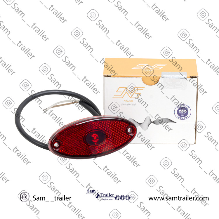 چراغ بیضی قرمز پشت تریلی تانکر